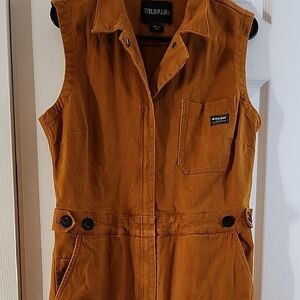 Wildfang Sleeveless Tan Jumpsuit Coverall